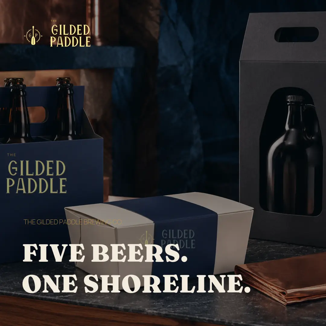 Social post: concept brewery packaging on a dark counter.